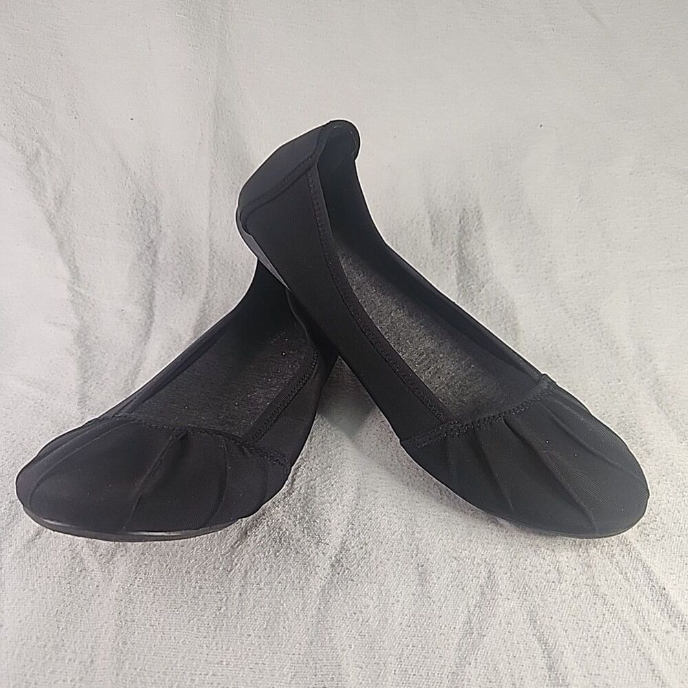Shoes Self Esteem Nubia Womens 10W Black Ballet Flats Slip On Fabric L5026AWY